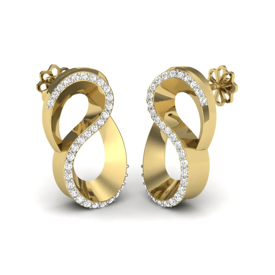 Printable 3D Jewelry design of Earrings with diamonds 3D Model .c4d .max .obj .3ds .fbx .stl .blend