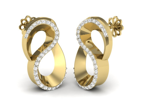 Printable 3D Jewelry design of Earrings with diamonds Model 3D