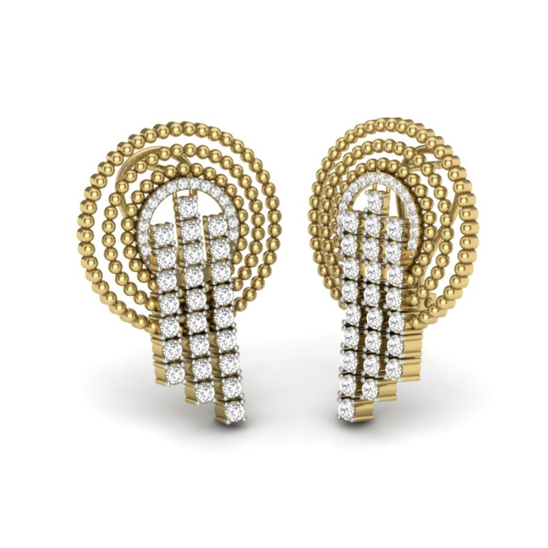 Printable 3D Jewelry design of Earrings with diamonds Modèle 3D .c4d .max .obj .3ds .fbx .stl .blend