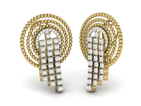 Printable 3D Jewelry design of Earrings with diamonds 3Dモデル