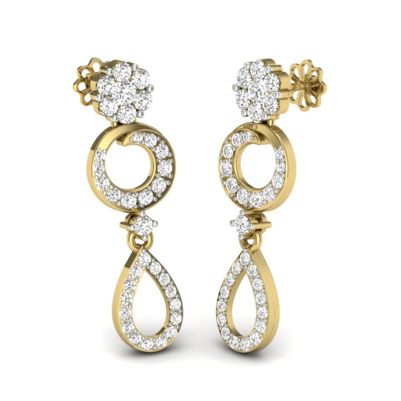 Printable 3D Jewelry design of Earrings with diamonds Modelo 3D .c4d .max .obj .3ds .fbx .stl .blend