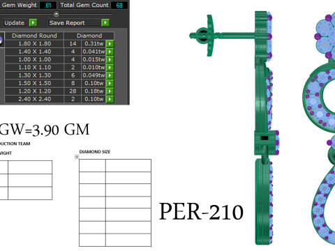 Printable 3D Jewelry design of Earrings with diamonds Modelo 3D