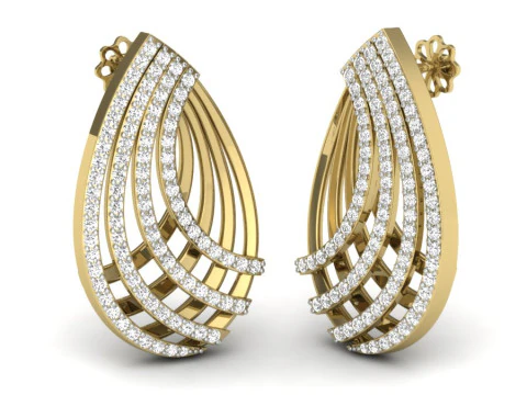 3D-дизайн ювелирных украшений: серьги с бриллиантами для печати 3D Модель