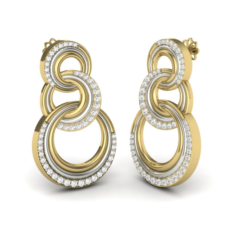 Printable 3D Jewelry design of Earrings with diamonds Modello 3D .c4d .max .obj .3ds .fbx .stl .blend