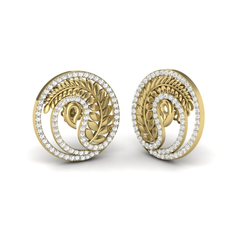 Printable 3D Jewelry design of Earrings with diamonds Model 3D .c4d .max .obj .3ds .fbx .stl .blend 