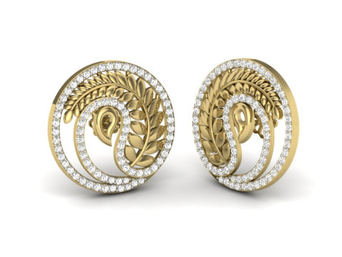 Printable 3D Jewelry design of Earrings with diamonds 3D Modell
