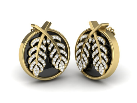Printable 3D Jewelry design of Earrings with diamonds 3D Modell