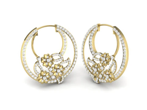 Тривимірний ювелірний дизайн сережок із діамантами для друку 3D Модель