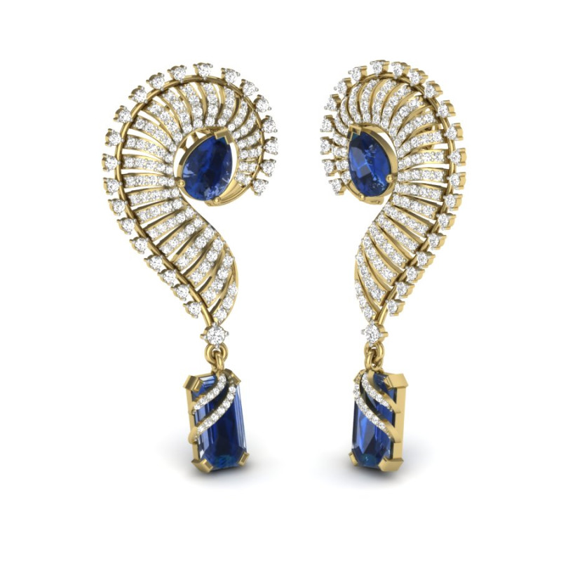 Printable 3D Jewelry design of Earrings with diamonds 3D Модель .c4d .max .obj .3ds .fbx .stl .blend