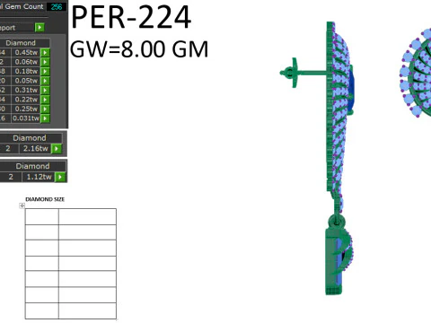 Printable 3D Jewelry design of Earrings with diamonds 3D Model