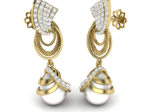 Printable 3D Jewelry design of Earrings with diamonds 3D 모델