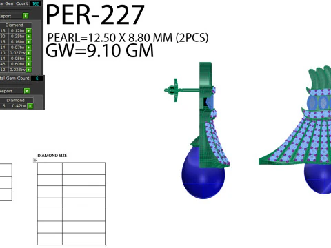 Printable 3D Jewelry design of Earrings with diamonds 3D Model