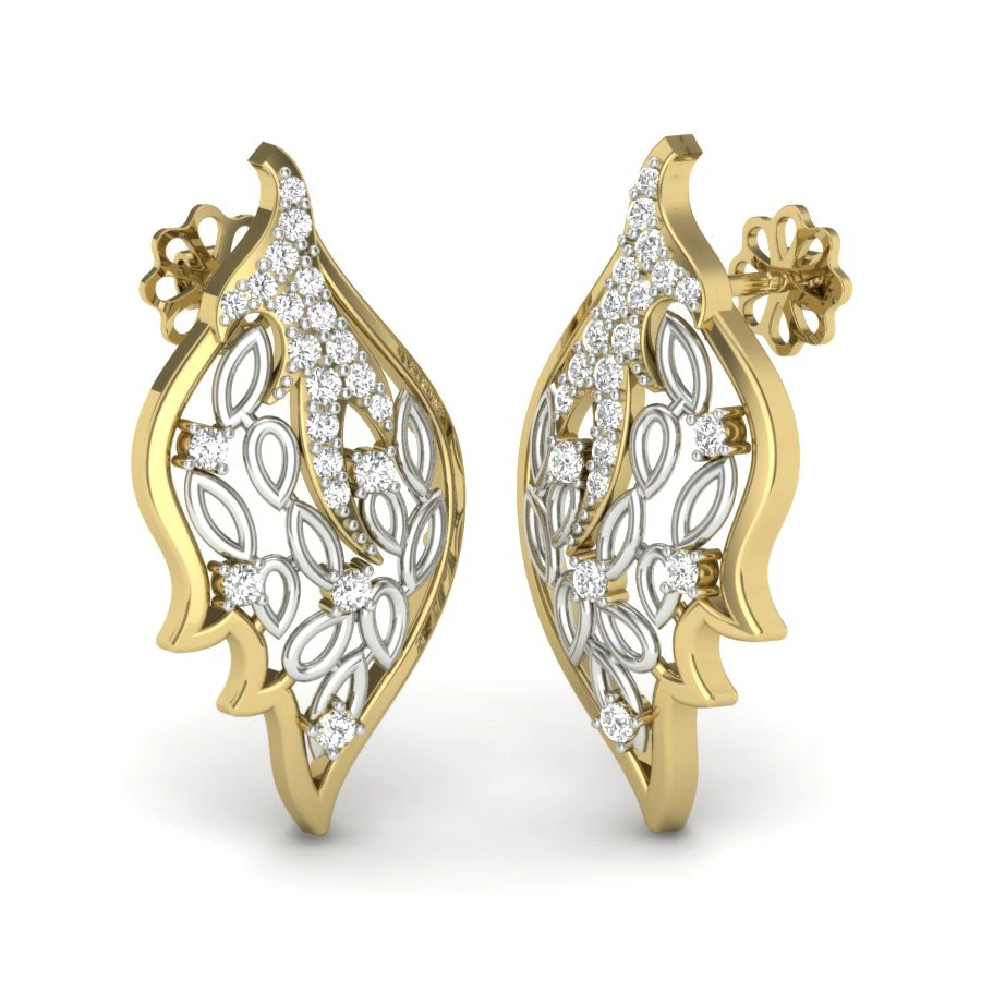 Printable 3D Jewelry design of Earrings with diamonds 3D Model .c4d .max .obj .3ds .fbx .stl .blend 