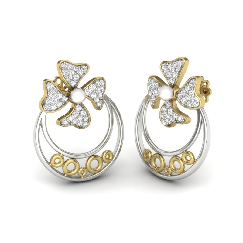 Printable 3D Jewelry design of Earrings with diamonds Modelo 3D .c4d .max .obj .3ds .fbx .stl .blend