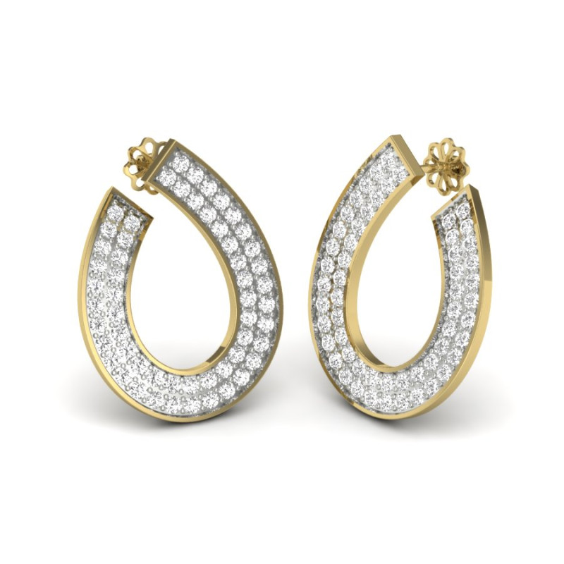 Printable 3D Jewelry design of Earrings with diamonds 3D Model .c4d .max .obj .3ds .fbx .stl .blend 