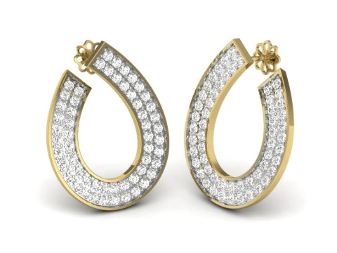 Printable 3D Jewelry design of Earrings with diamonds 3D Model