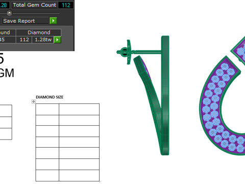 Printable 3D Jewelry design of Earrings with diamonds 3D Model