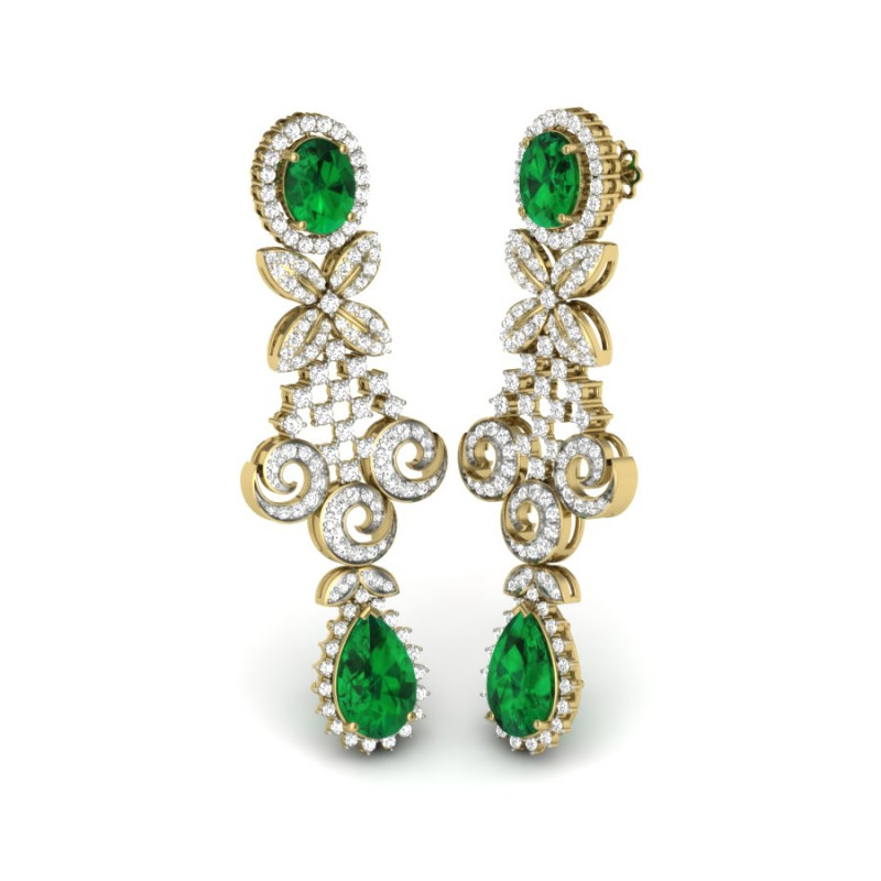 Printable 3D Jewelry design of Earrings with diamonds Modello 3D .c4d .max .obj .3ds .fbx .stl .blend