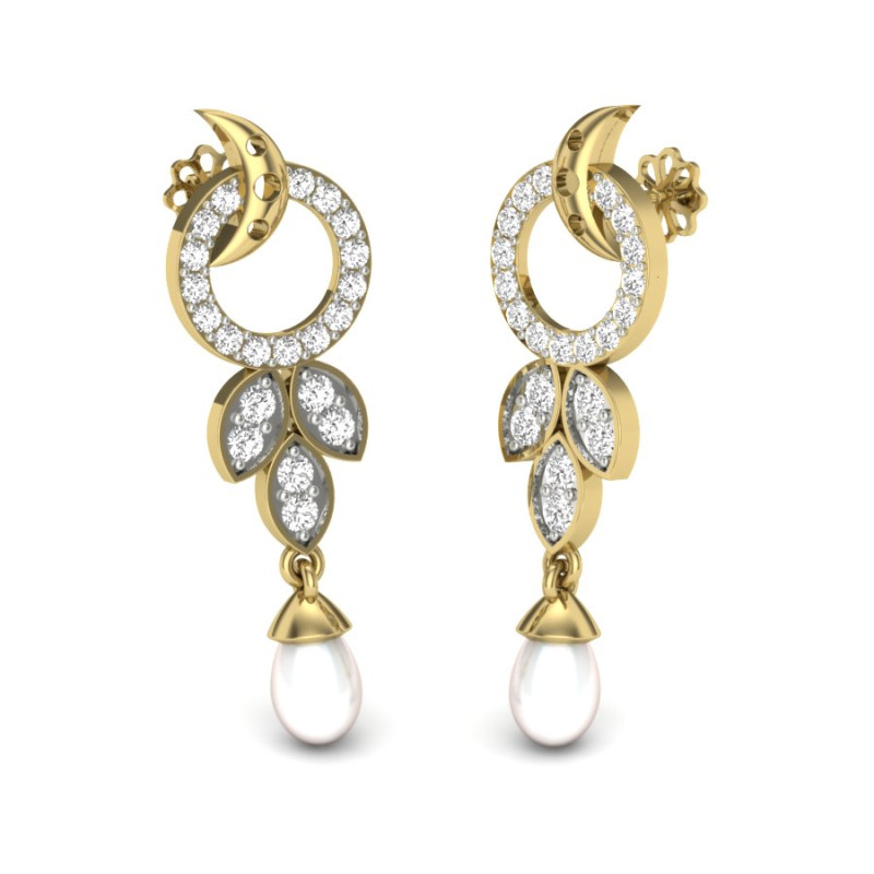 Printable 3D Jewelry design of Earrings with diamonds 3D Model .c4d .max .obj .3ds .fbx .stl .blend 