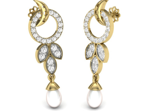 Printable 3D Jewelry design of Earrings with diamonds 3D मॉडल