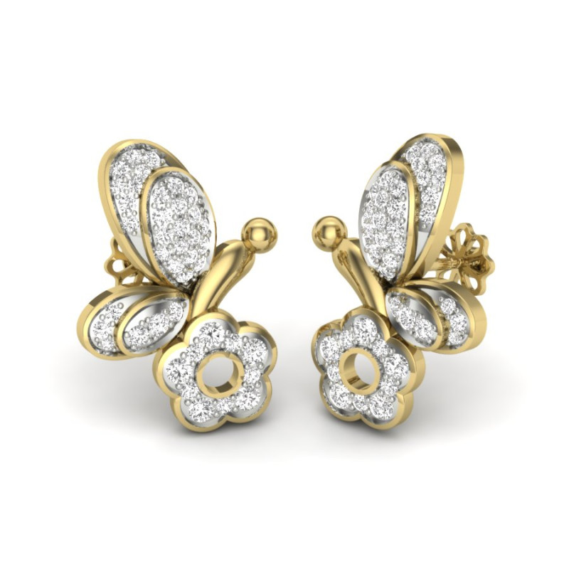 Printable 3D Jewelry design of Earrings with diamonds 3D Модель .c4d .max .obj .3ds .fbx .stl .blend