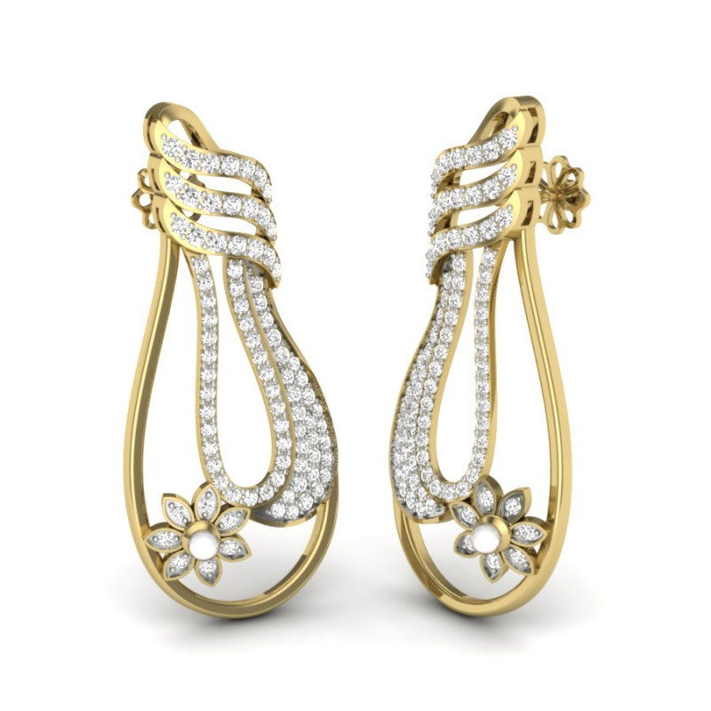 Printable 3D Jewelry design of Earrings with diamonds Model 3D .c4d .max .obj .3ds .fbx .stl .blend