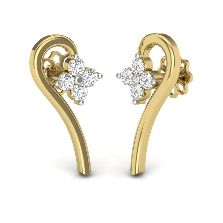 Printable 3D Jewelry design of Earrings with diamonds 3D Model .c4d .max .obj .3ds .fbx .stl .blend