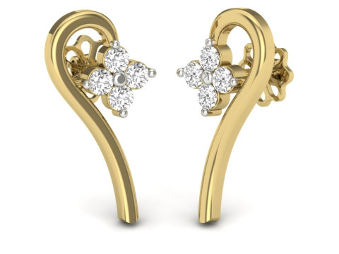 Printable 3D Jewelry design of Earrings with diamonds 3D Modell