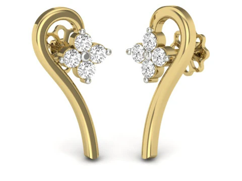 Printable 3D Jewelry design of Earrings with diamonds 3D Model