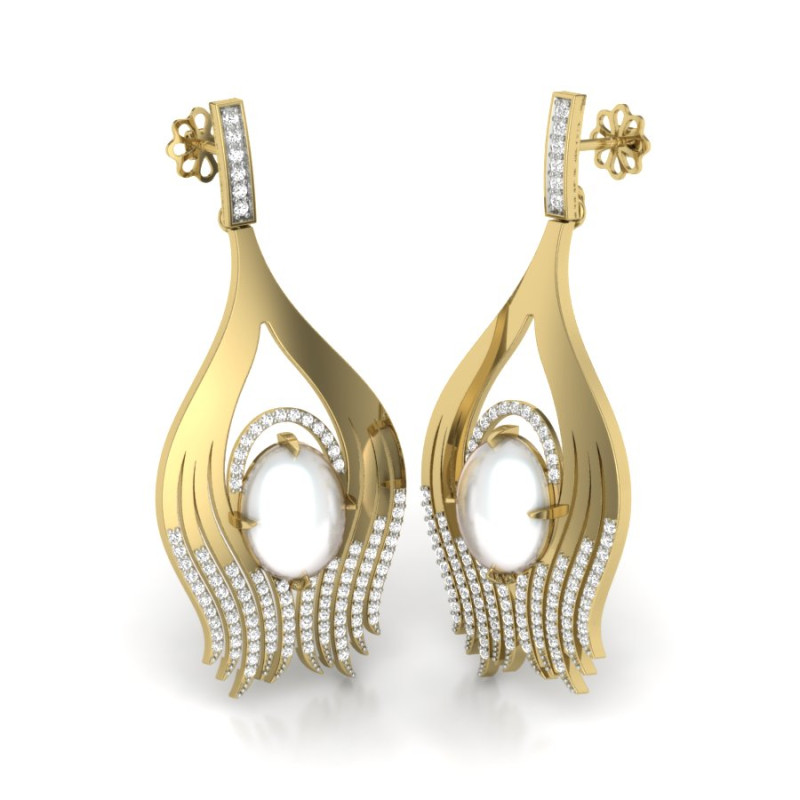 Printable 3D Jewelry design of Earrings with diamonds Model 3D .c4d .max .obj .3ds .fbx .stl .blend