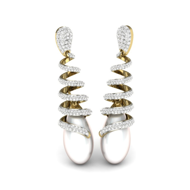 Printable 3D Jewelry design of Earrings with diamonds 3D Model .c4d .max .obj .3ds .fbx .stl .blend