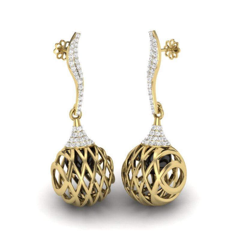 Printable 3D Jewelry design of Earrings with diamonds 3D मॉडल .c4d .max .obj .3ds .fbx .stl .blend