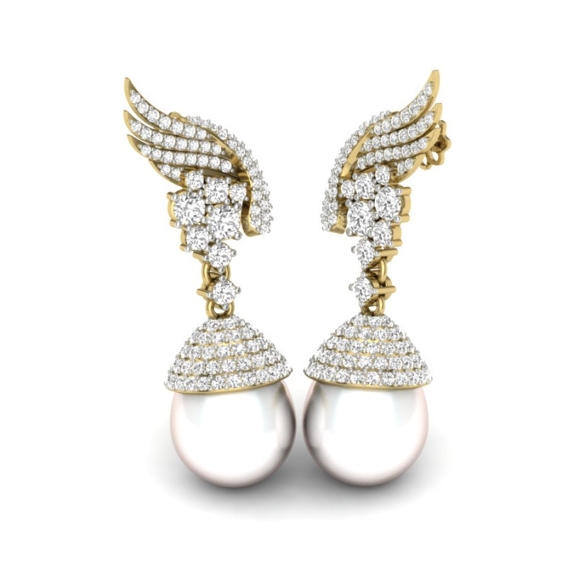 Printable 3D Jewelry design of Earrings with diamonds 3D Modell .c4d .max .obj .3ds .fbx .stl .blend