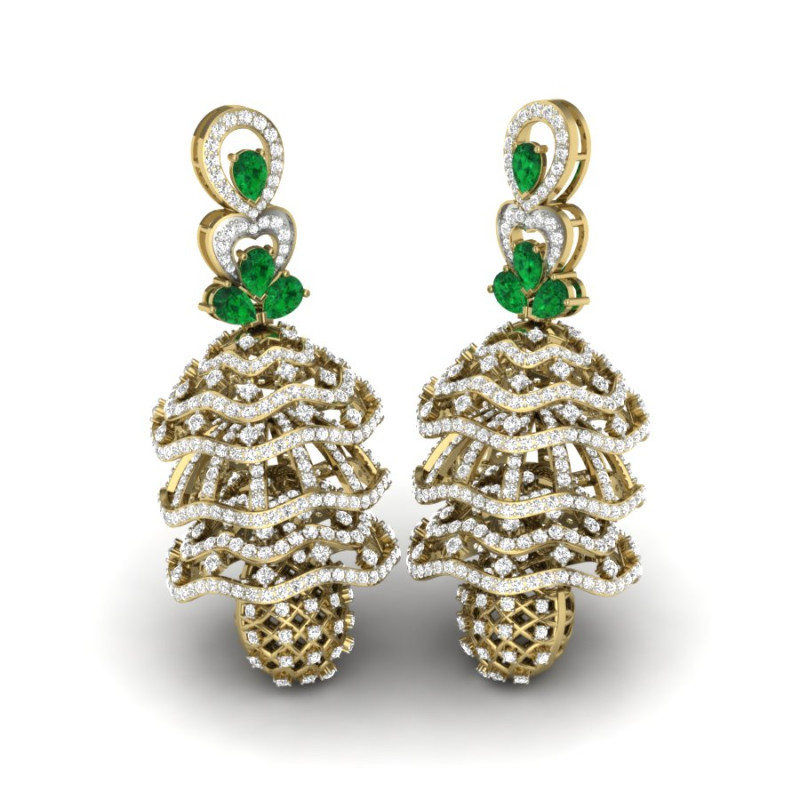Printable 3D Jewelry design of Earrings with diamonds Model 3D .c4d .max .obj .3ds .fbx .stl .blend