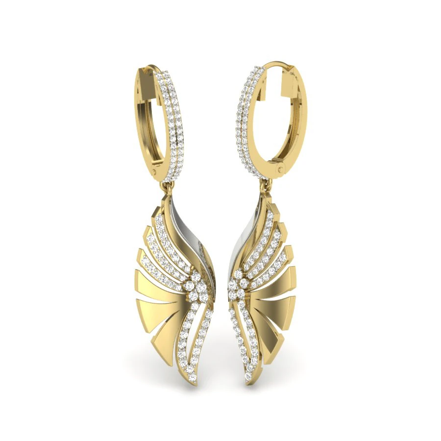 Printable 3D Jewelry design of Earrings with diamonds 3D Model .c4d .max .obj .3ds .fbx .stl .blend 