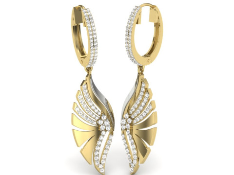 Printable 3D Jewelry design of Earrings with diamonds 3D Modell