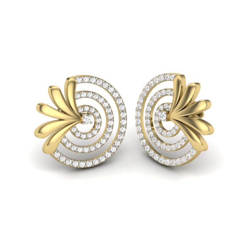 Printable 3D Jewelry design of Earrings with diamonds 3D Model .c4d .max .obj .3ds .fbx .stl .blend