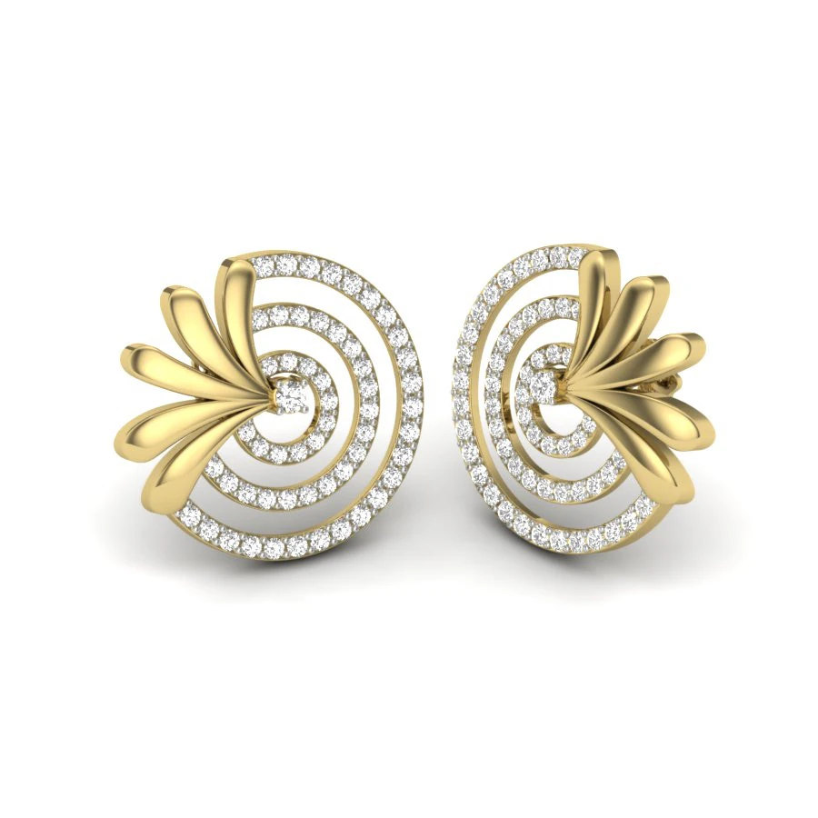 Printable 3D Jewelry design of Earrings with diamonds 3D Model .c4d .max .obj .3ds .fbx .stl .blend 