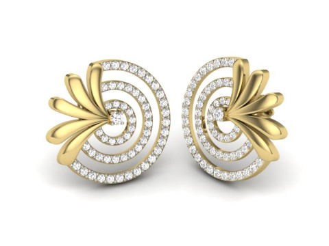 Printable 3D Jewelry design of Earrings with diamonds 3D 模型