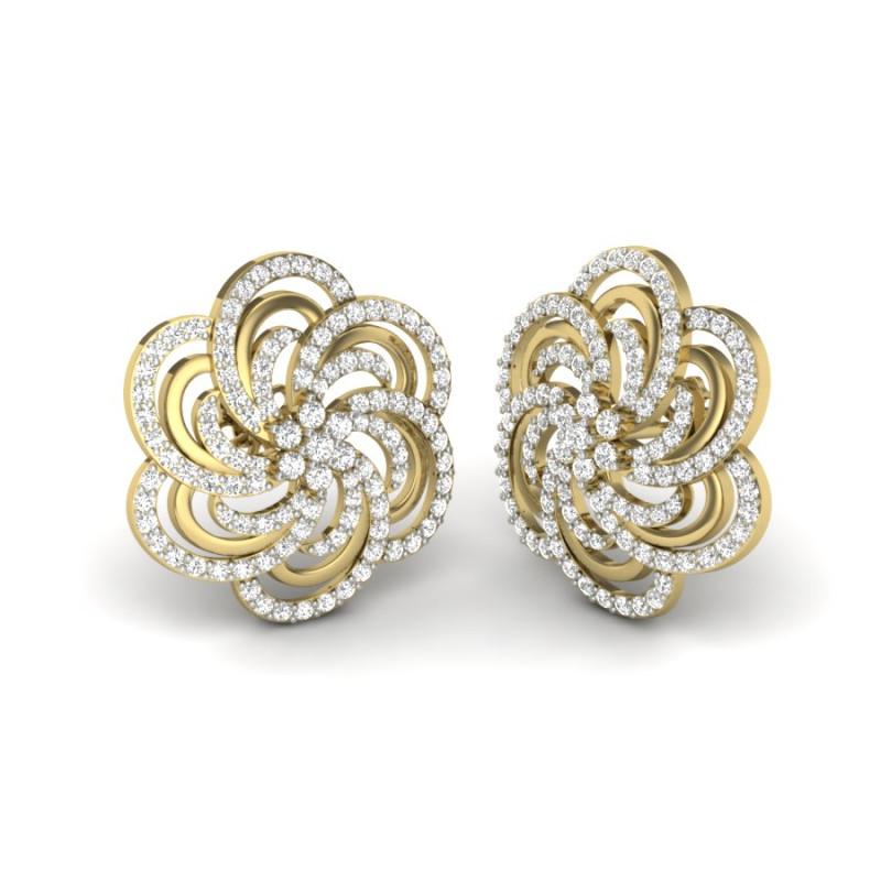 Printable 3D Jewelry design of Earrings with diamonds 3D मॉडल .c4d .max .obj .3ds .fbx .stl .blend 