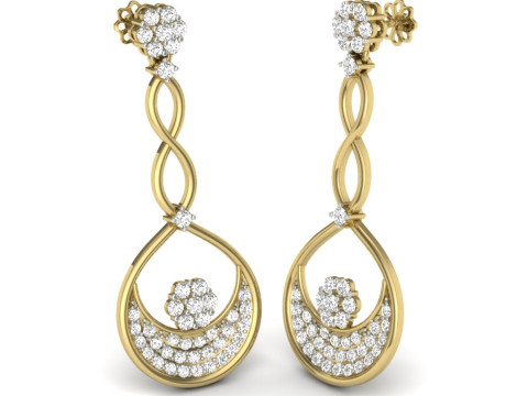 Printable 3D Jewelry design of Earrings with diamonds 3D मॉडल