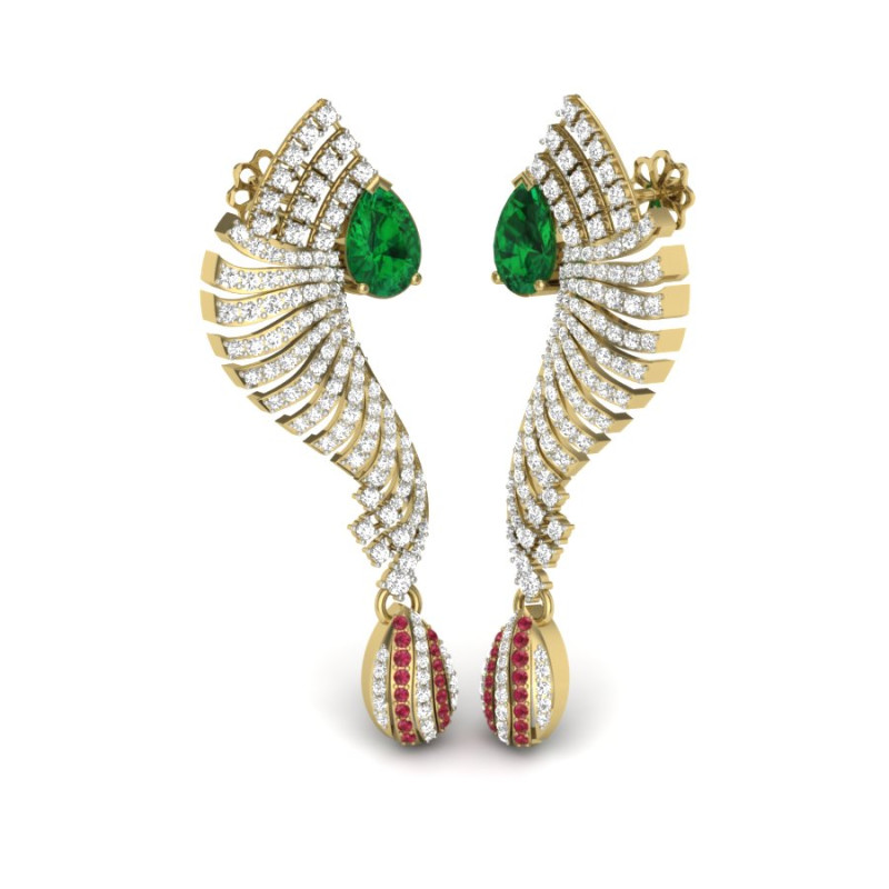 Printable 3D Jewelry design of Earrings with diamonds Modello 3D .c4d .max .obj .3ds .fbx .stl .blend