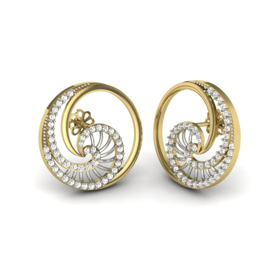 Printable 3D Jewelry design of Earrings with diamonds 3D Model .c4d .max .obj .3ds .fbx .stl .blend 