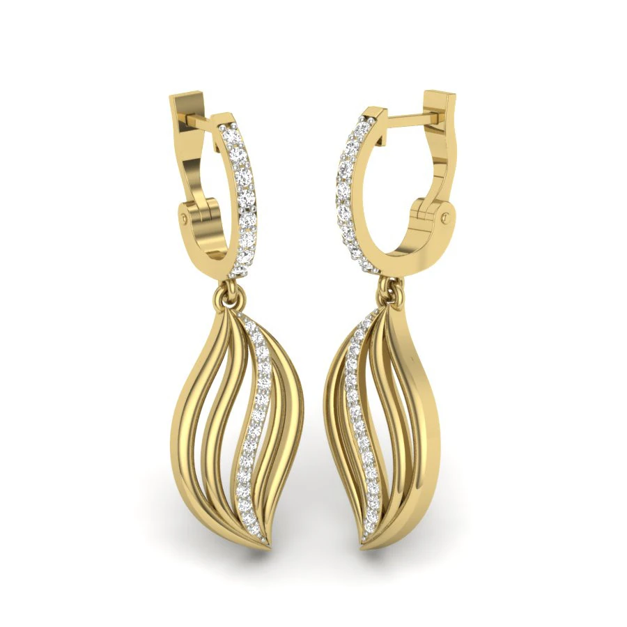 Printable 3D Jewelry design of Earrings with diamonds 3D Model .c4d .max .obj .3ds .fbx .stl .blend 