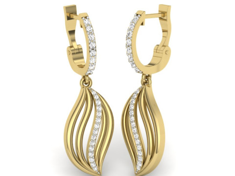 Printable 3D Jewelry design of Earrings with diamonds 3Dモデル