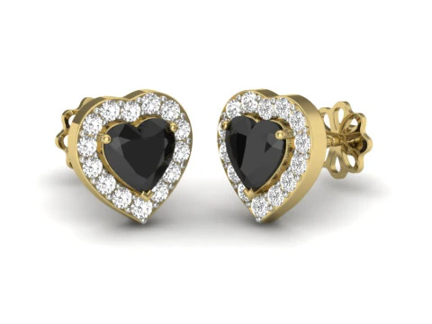 Printable 3D Jewelry design of Earrings with diamonds 3D Model