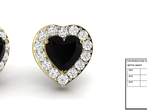 Printable 3D Jewelry design of Earrings with diamonds 3D Модель