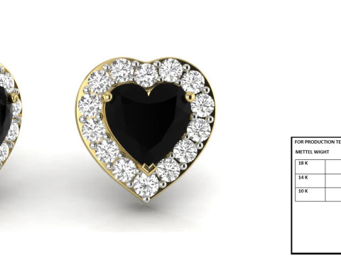 Printable 3D Jewelry design of Earrings with diamonds 3D Model