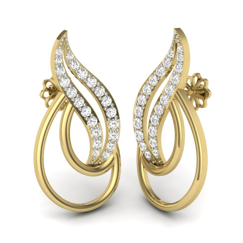 Printable 3D Jewelry design of Earrings with diamonds Modelo 3D .c4d .max .obj .3ds .fbx .stl .blend 