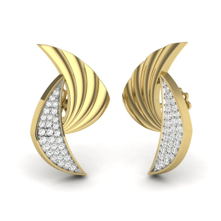 Printable 3D Jewelry design of Earrings with diamonds 3D Model .c4d .max .obj .3ds .fbx .stl .blend 